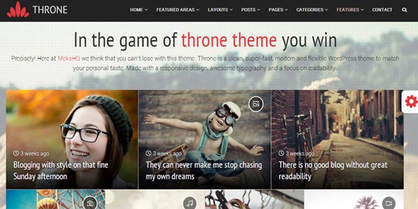 Temas WordPress para un blog rápido: Throne