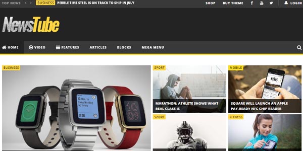 Temas wordpress para una revista y videos news tube