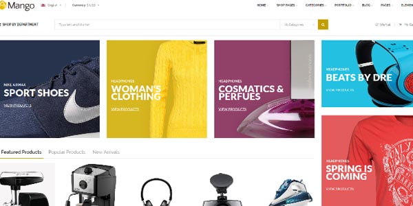 Temas WordPress para una tienda virtual: Mango