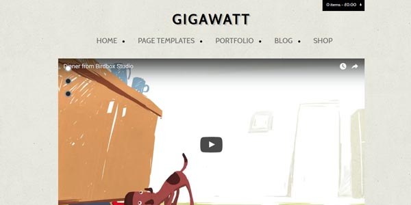 Temas WordPress para videos + tienda virtual: Gigawatt