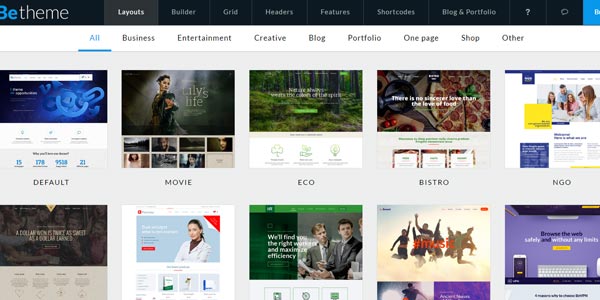 Temas responsive WordPress: BeTheme