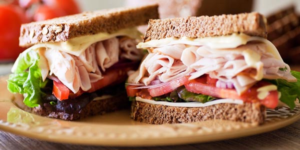 Mejor cena para diabeticos sandwich de pavo y vegetales