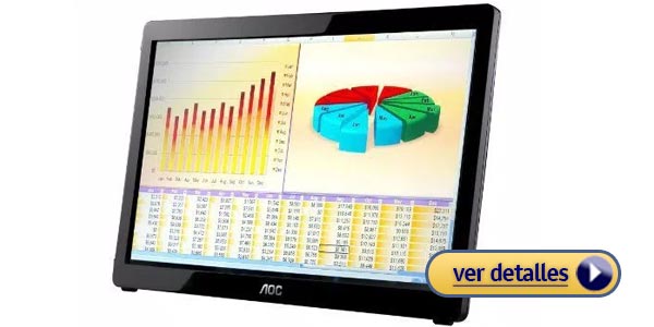 Mejores pantallas portatiles aoc e1649fwu portable led monitor