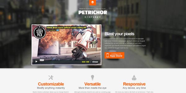 Plantillas wordpress de paginas de aterrizaje petrichor