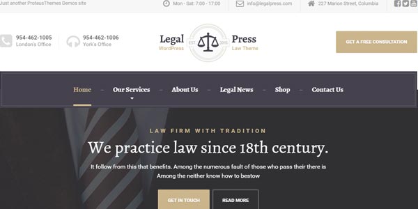 Plantillas wordpress para abogados legalpress