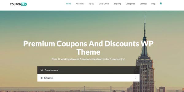 Temas wordpress de cupones y ofertas couponer