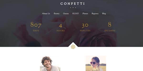 Temas wordpress para bodas confetti