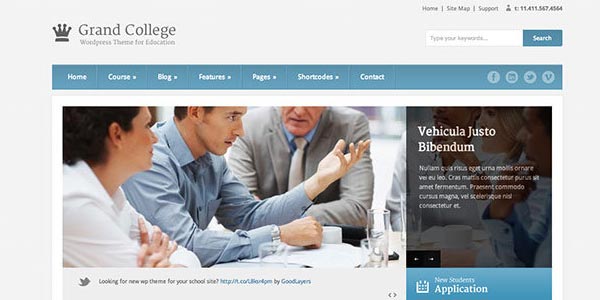 Temas wordpress para universidades grand college