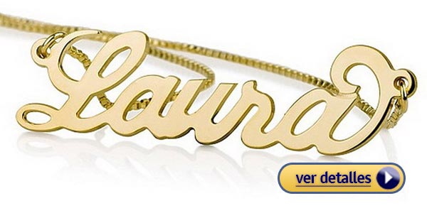 Mejores regalos personalizados para mujeres collar en oro con nombre