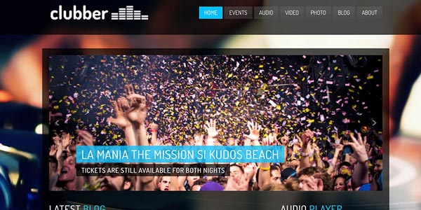 Plantillas wordpress para una discoteca clubber