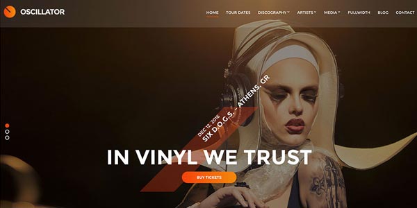 Plantillas wordpress para una discoteca oscillator