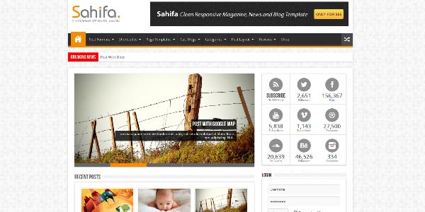 Temas wordpress de analisis y reviews sahifa