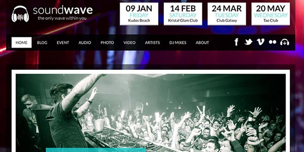 Temas wordpress para discotecas soundwave