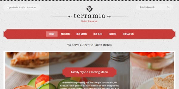 Temas wordpress para un restaurante terramia