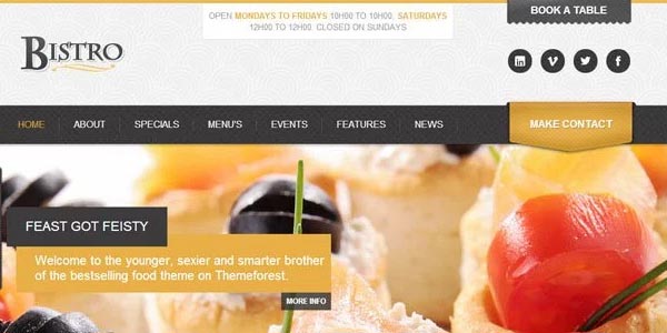 Temas wordpress para un restaurante con reservaciones bistro