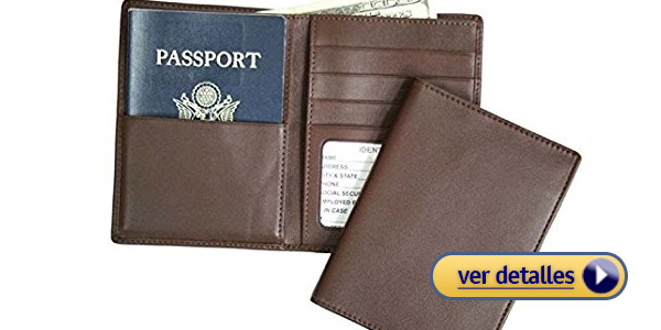 Billeteras rfid para hombre porta pasaporte de cuero de royce leather