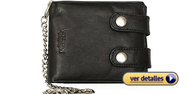 Billeteras con cadena para hombre billetera negra kabana