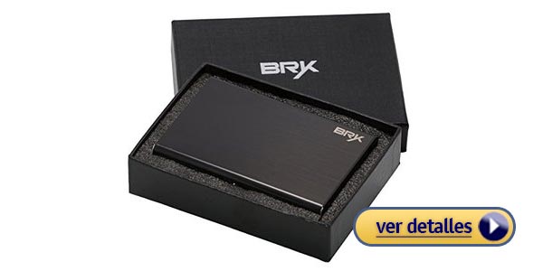 Billeteras de metal para hombre billetera de acero inoxidable con bloqueo rfid