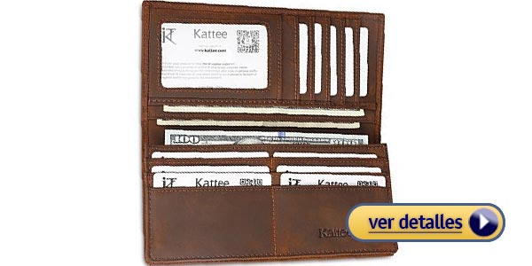 Billeteras grandes para hombre billetera vintage de kattee