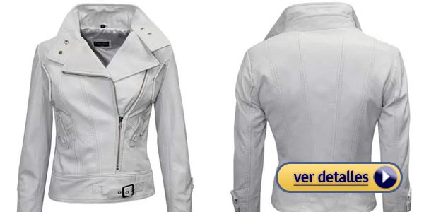 Chaqueta de cuero para muer chaqueta de cuero blanco italiano napa