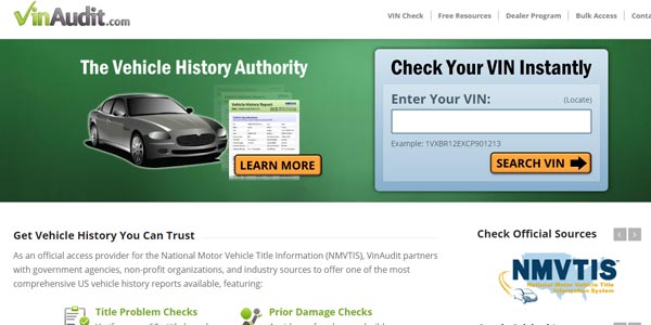 Alternativas a carfax vinaudit