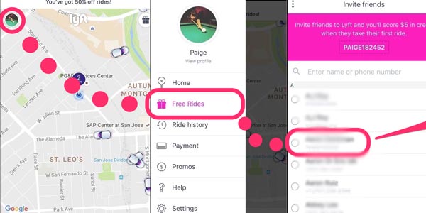 Viaje lyft gratis al recomendar a un amigo