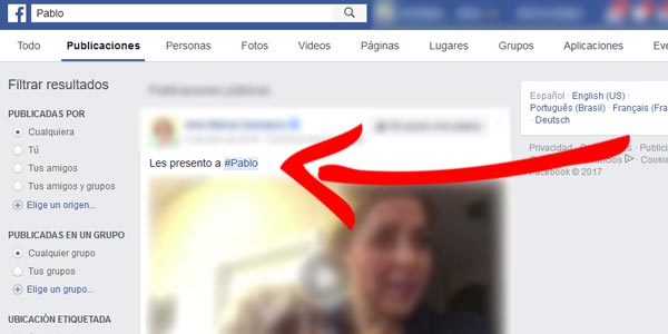 Encontrar a una persona en facebook por su nombre