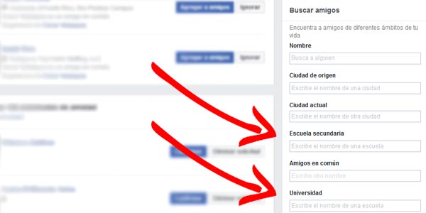 Encontrar compañeros de escuela en Facebook