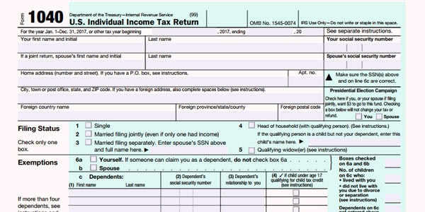 Formulario 1040 hacer los taxes si no trabajo sin ingresos