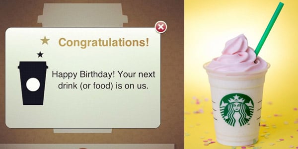 Starbucks Bebida gratis cumpleaños