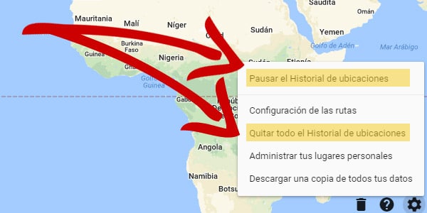 borrar historial de ubicacion google