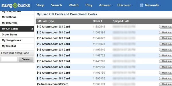 swagbucks prueba de pago codigos gift card