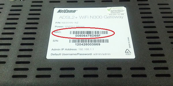 Direccion MAC modem cmac