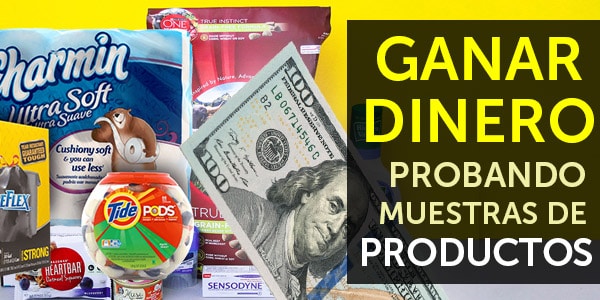 dinero probando muestras de productos gratis