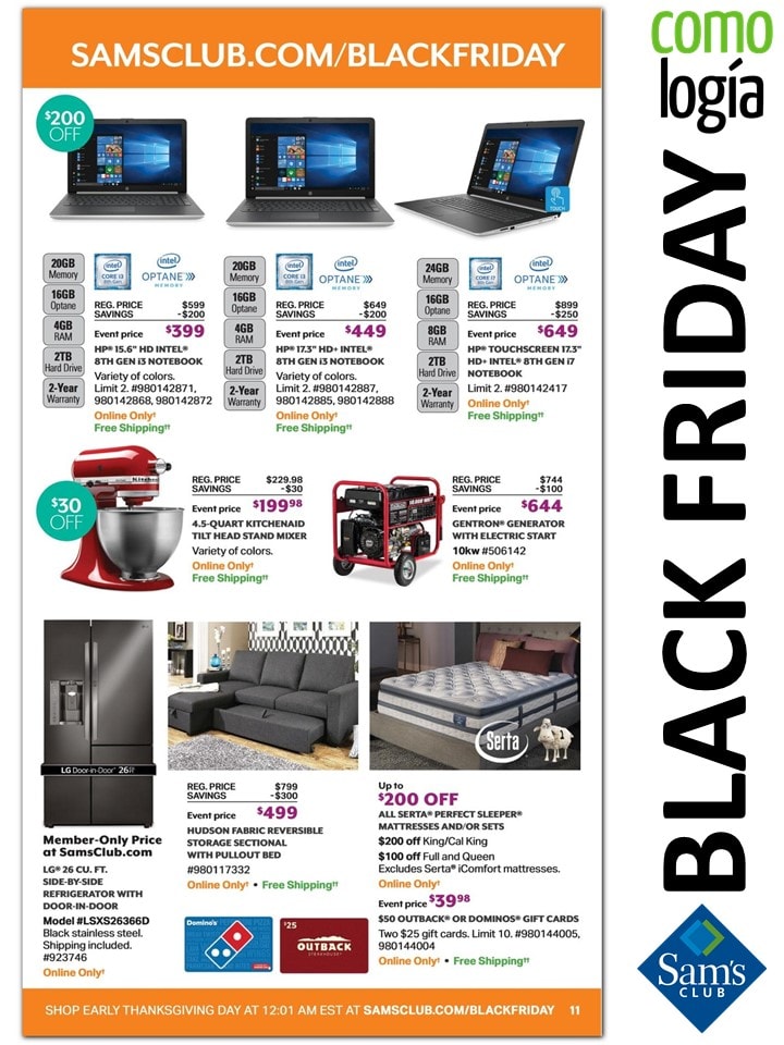 Sam's Club viernes negro 2018 Qué está en oferta en Black Friday