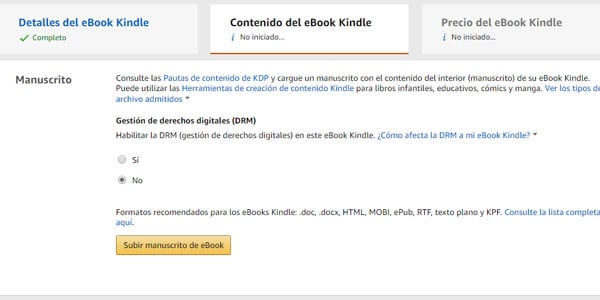 Gestion de derechos digitales DRM amazon libro