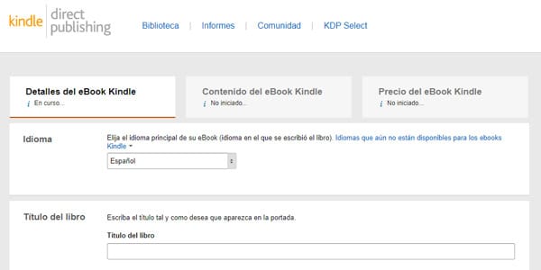 agregar un libro a amazon kindle detalles del ebook