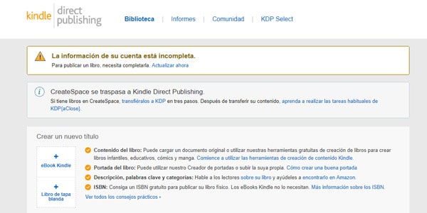 crear cuenta amazon direct publishing