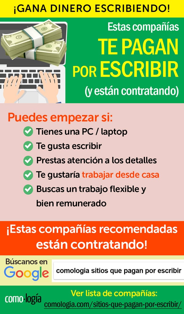 ¿Dónde te pagan por escribir