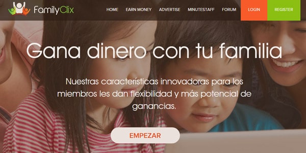 sitios ptc FamilyClix espanol ganar dinero