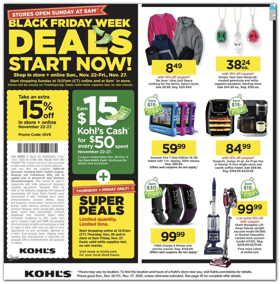 Kohl’s viernes negro 2021 Ofertas Kohl’s Black Friday + FOLLETO